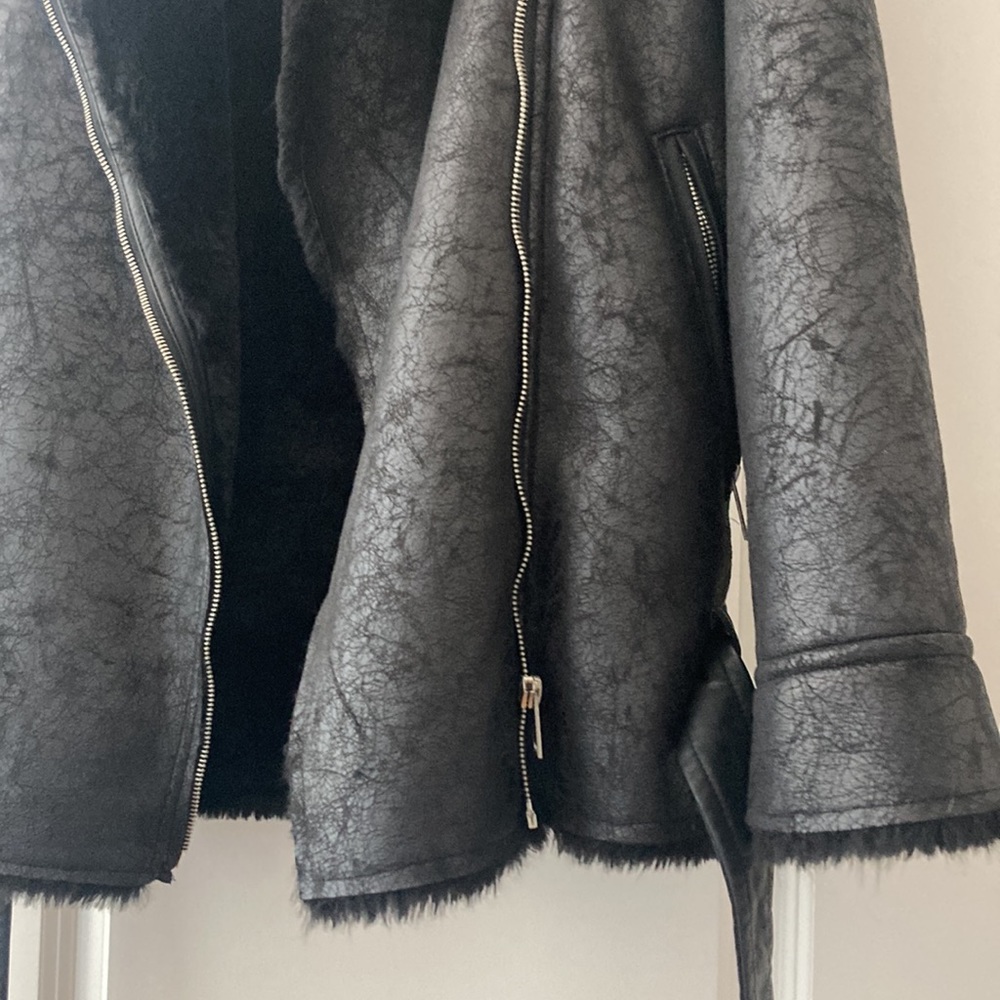 Black Shearling Lined Jacket - image 2